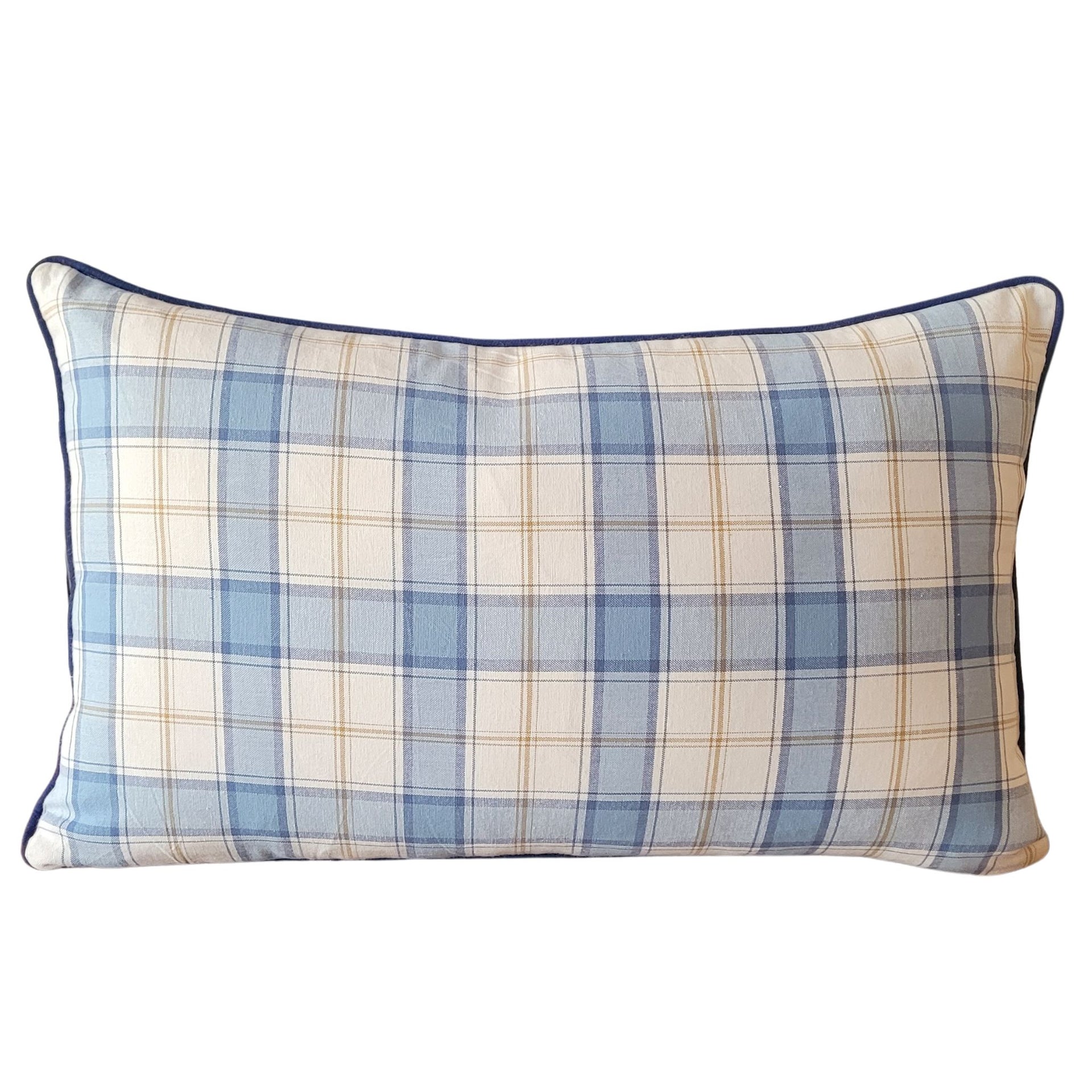 Lumbar Cushion Cover - Coastal check
