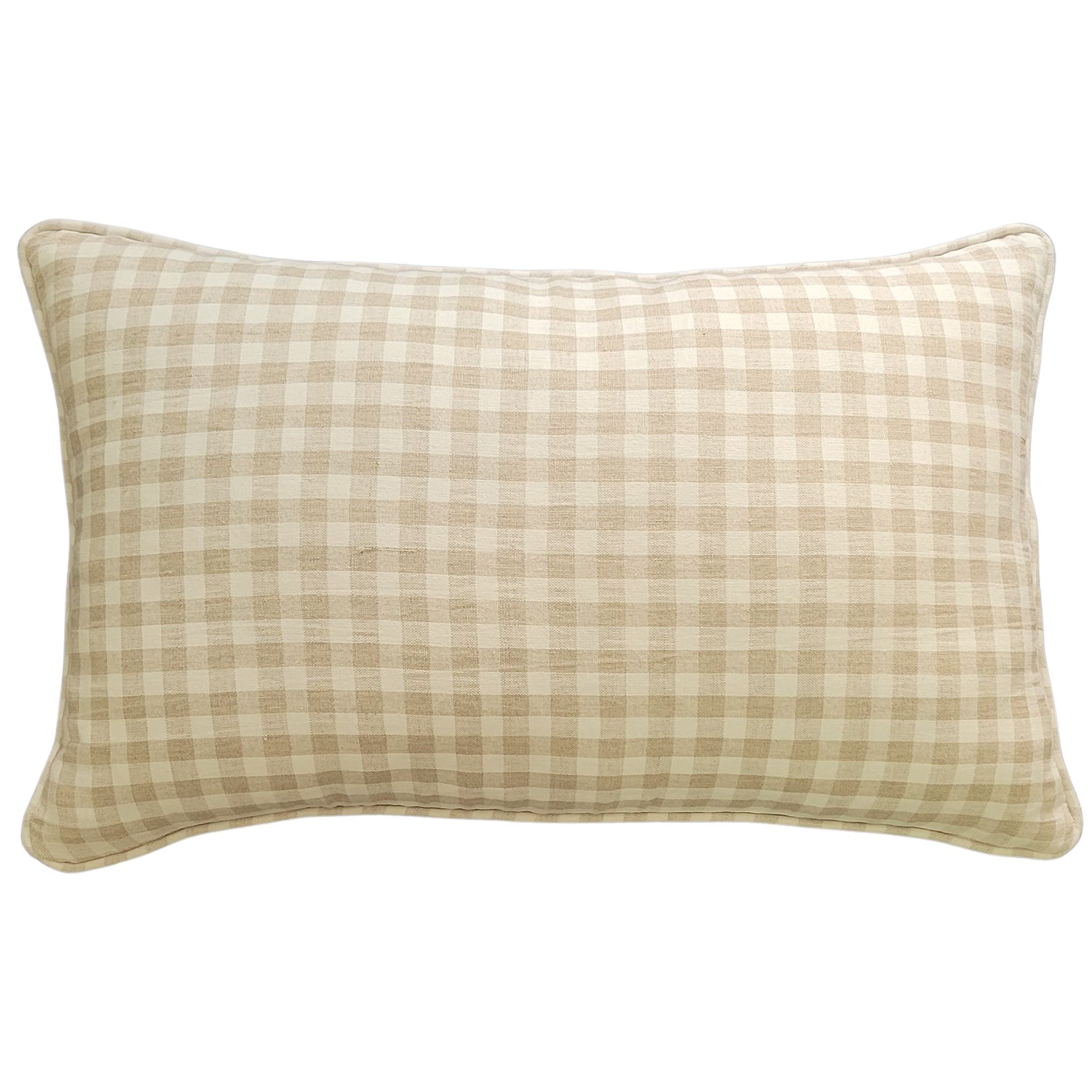 Lumbar Cushion Cover - Sandstone Check