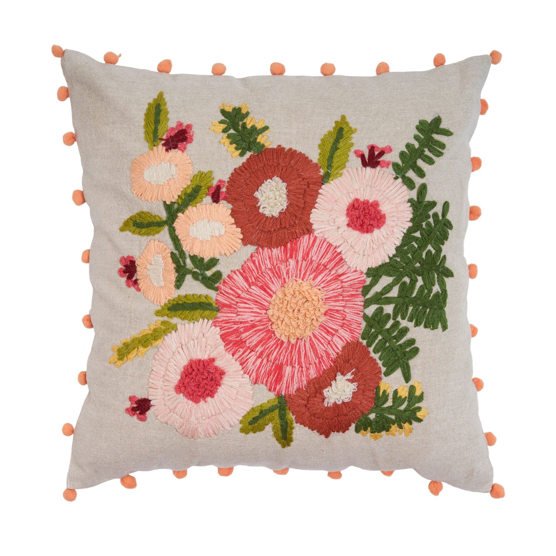 Poppy Embroidered - Cushion Cover