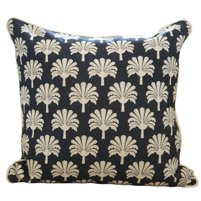 Navy Palm Decorative Cushion Cover | 50cm x 50cm