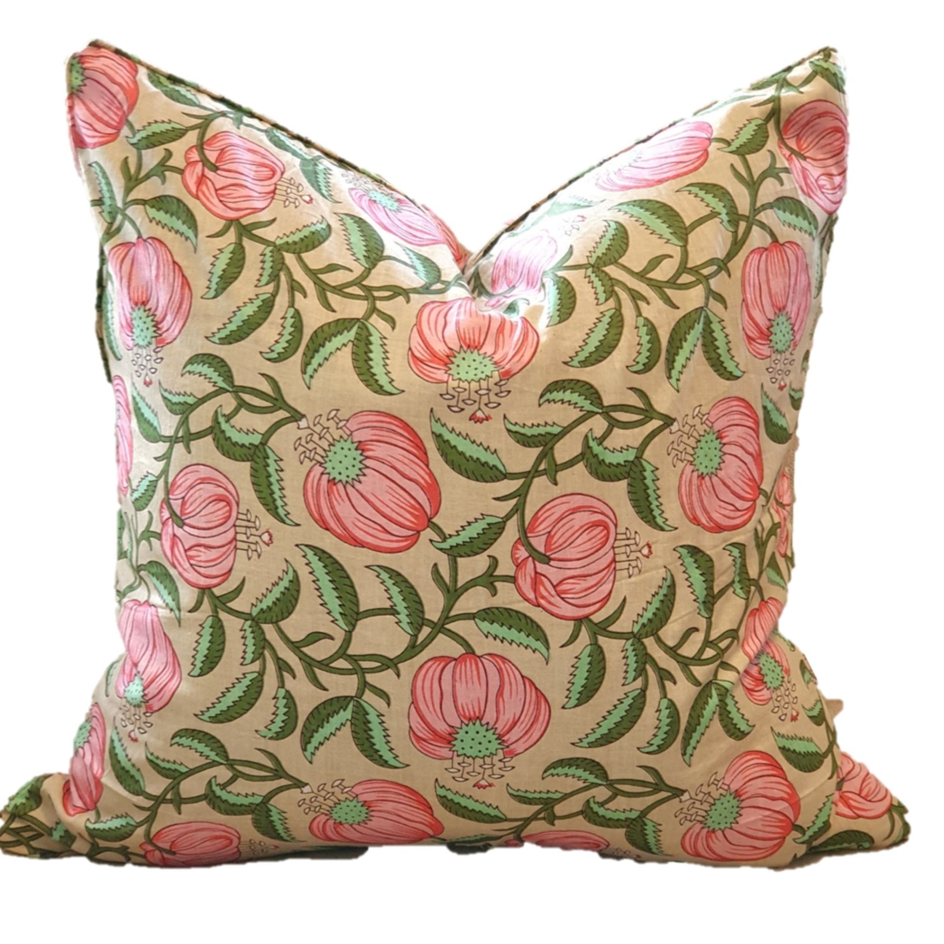 Beige Pomegranate Decorative Cushion | 50cm x 50cm