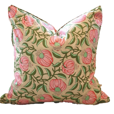 Beige Pomegranate Decorative Cushion | 50cm x 50cm