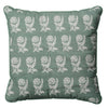 Green Carnation Decorative Cushion Cover | 50cm x 50cm Green Floral Cushion