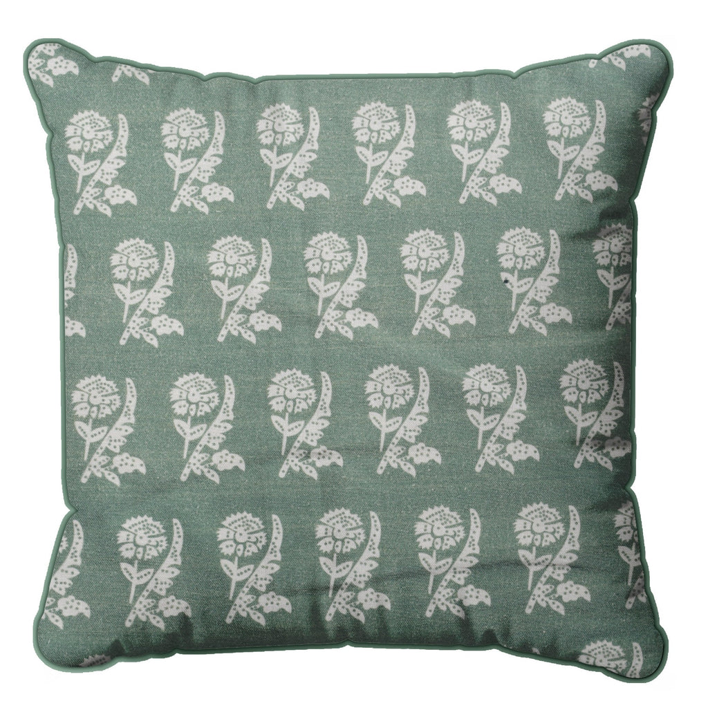 Green Carnation Decorative Cushion Cover | 50cm x 50cm