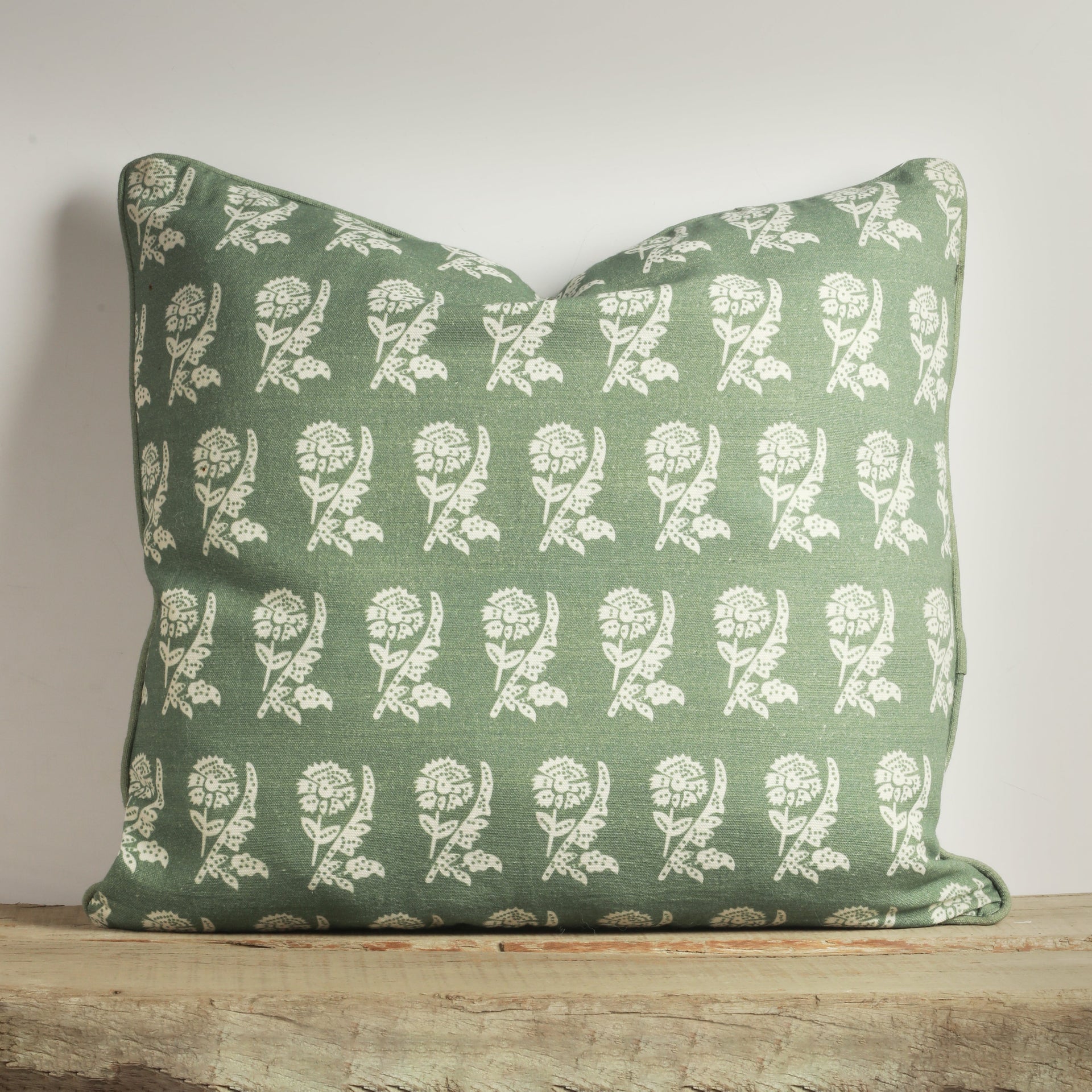 Green Carnation Decorative Cushion Cover | 50cm x 50cm