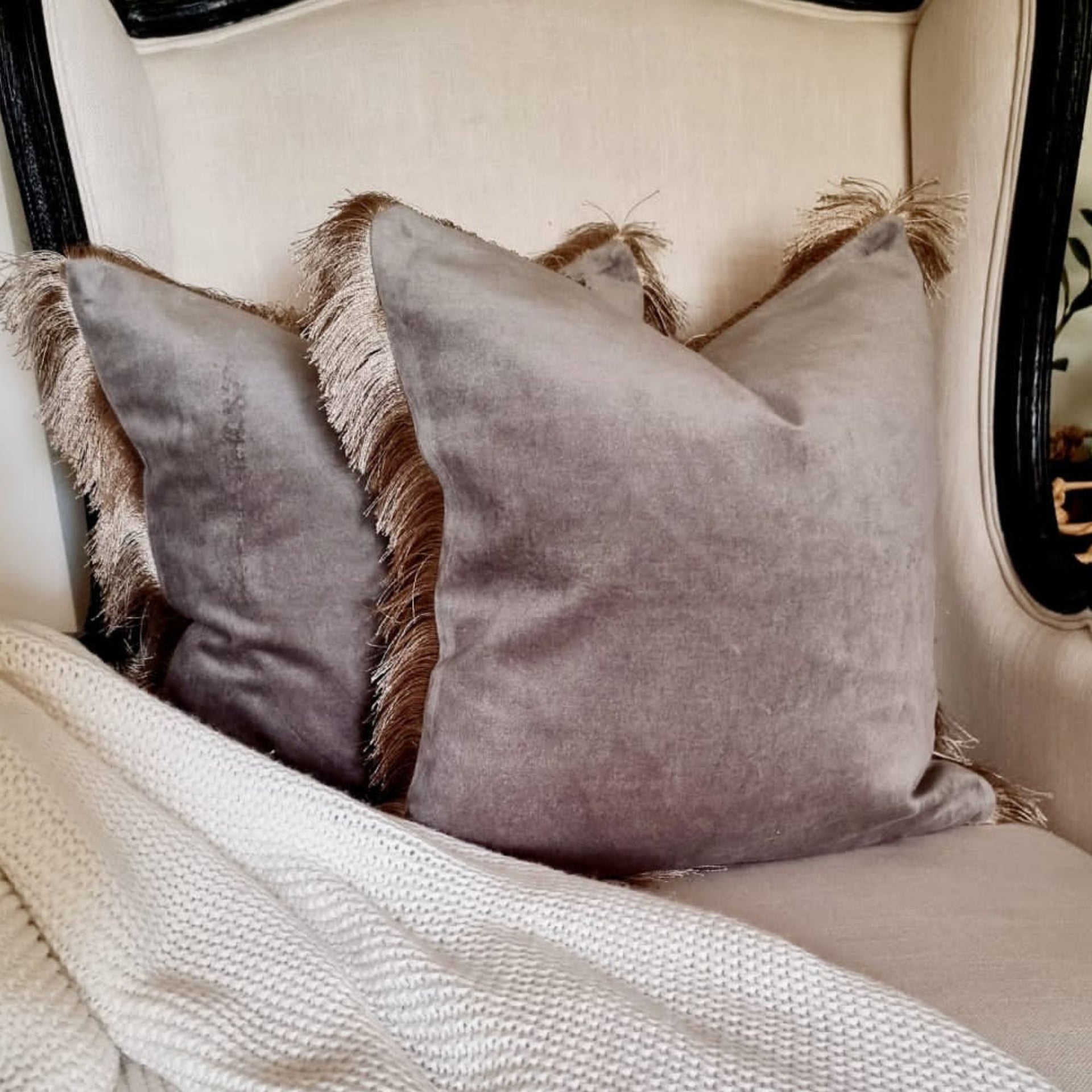 Silver Loom Velvet Cushion Cover | 50cm x 50cm