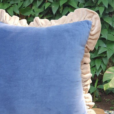 Blue Serenity European Velvet Cushion Cover