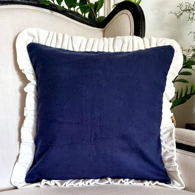 Nautical Elegance Ruffle Cushion Cover | Ruffle cushion cover 60x60 cm – 100% Cotton