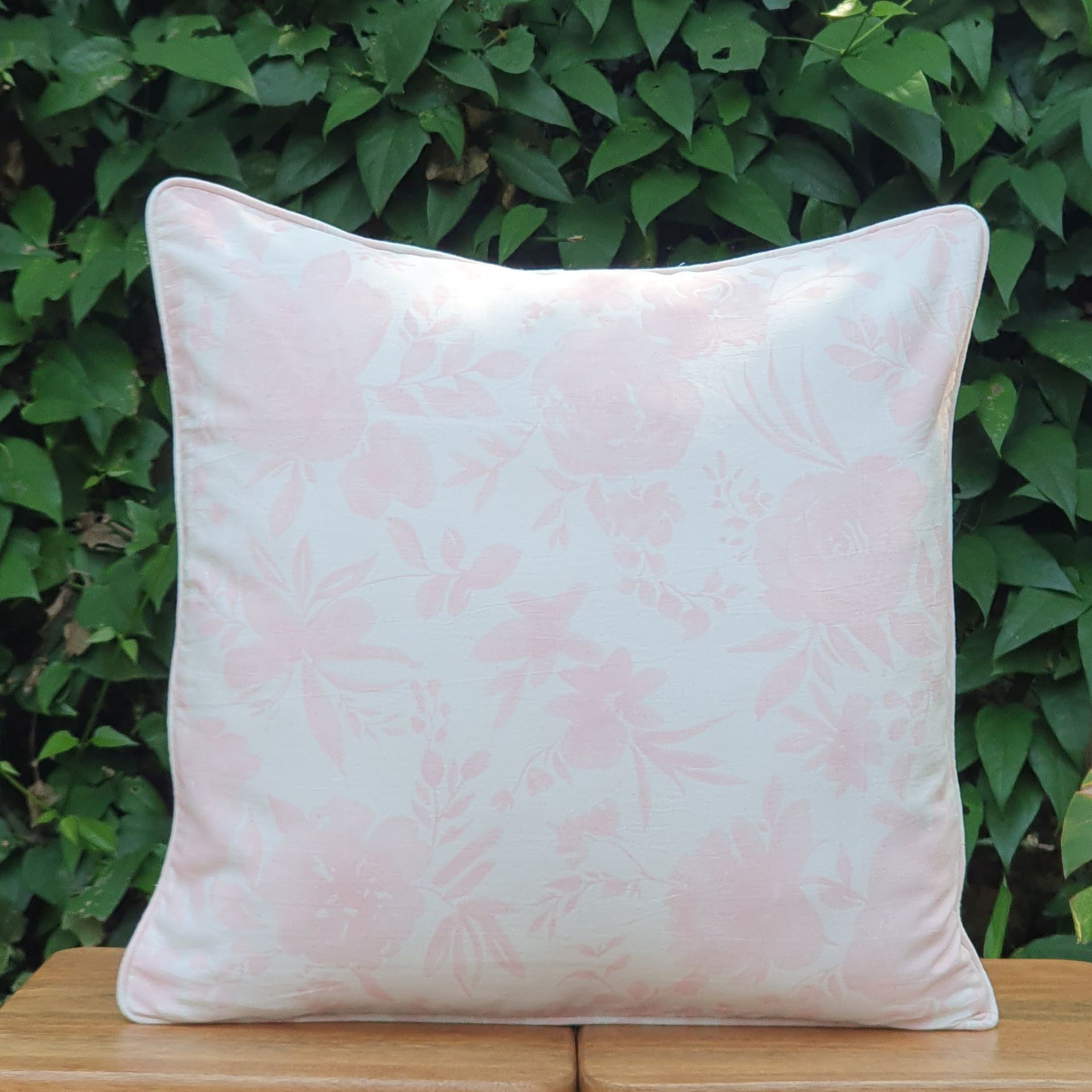 Floral Whisper Pink Cushion Cover 50x50 cm | Cotton-linen Blend