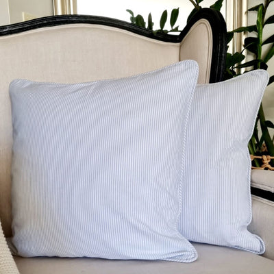 Serene Sky Pinstripe Cushion Cover | 50x50 cm