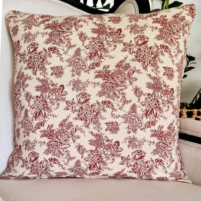 French Toile Ruby Cushion Cover | 60cm x 60cm