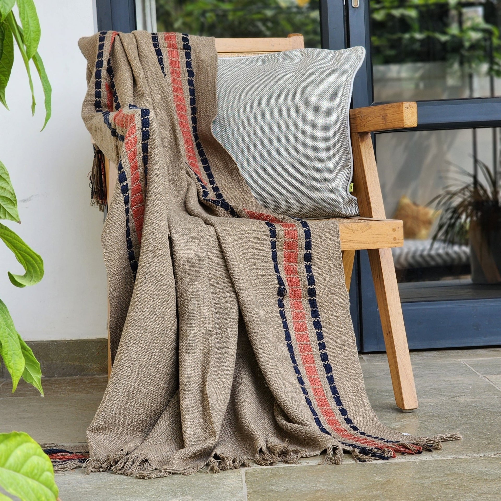 Artisanal Stripe Handloom Throw | Artisanal Throws 120x170 cm – 100% Cotton