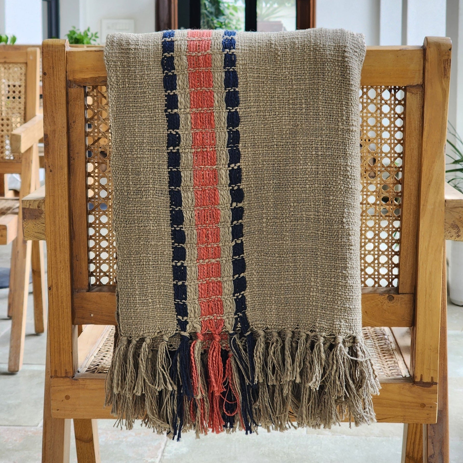 Artisanal Stripe Handloom Throw | Artisanal Throws 120x170 cm – 100% Cotton