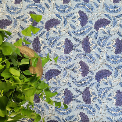 Jodhpur Blue Hand Block Printed Cotton Tablecloth