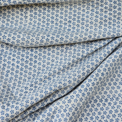 Forget Me Not Block Print Quilt | Vintage Floral Bedspread in 220x270cm Cotton