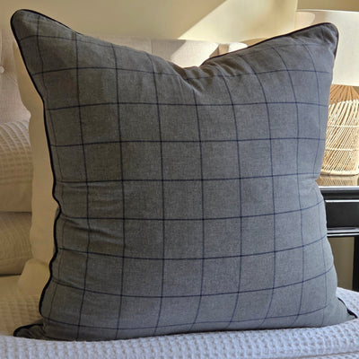 Victorian Gray Check - Cushion Cover