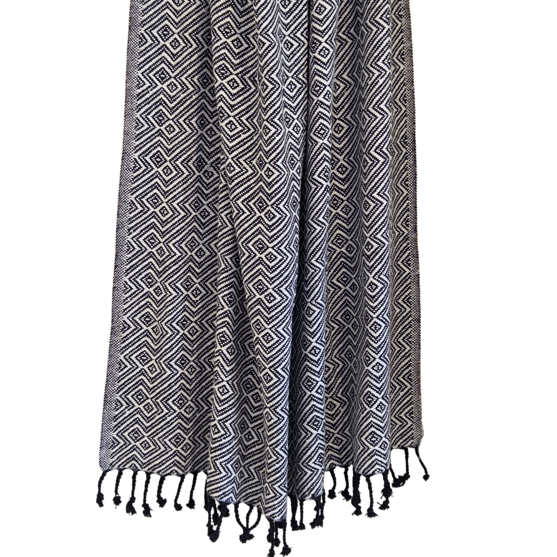 Black and White Geometrical Throw Rug | 120x170cm Throw Blanket