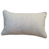 Charcoal Pinstripes Linen Lumbar Cushion Cover | Charcoal Lumbar Pillow 30x50 cm
