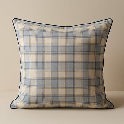 Coastal Check Cushion Cover | blue check cushion cover 50×50 cm 100 % Cotton