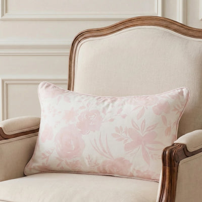 Lumbar Cushion - Floral Whisper Pink with insert