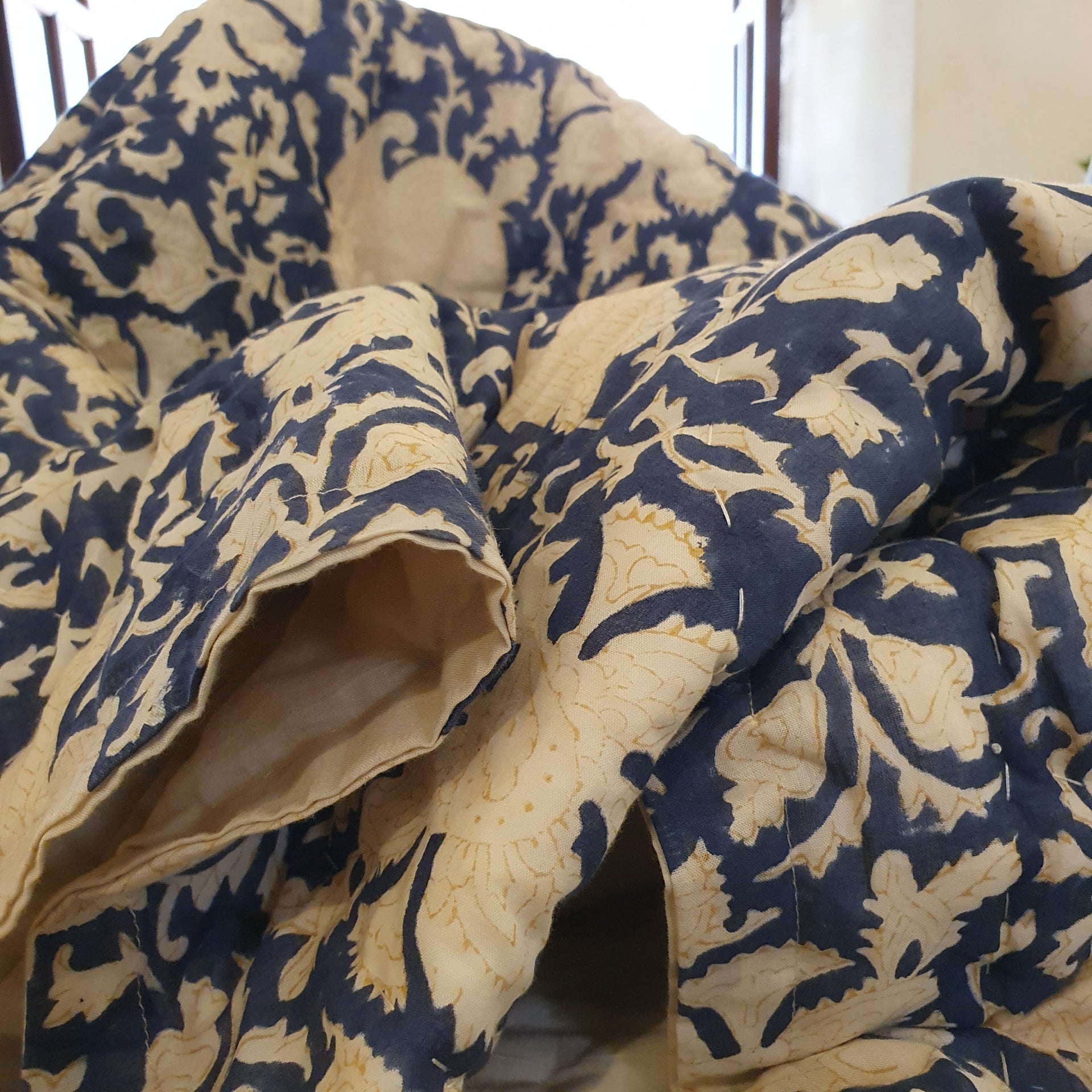 Indigo Jaal Quilted Bedspread | 220x270cm Cotton Quilt