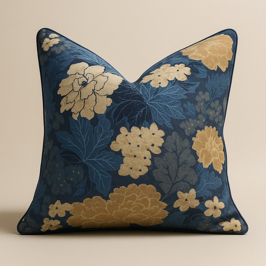 Midnight Bloom Floral Cushion Cover | 50×50 cm