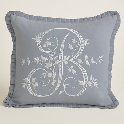 French Monogram B - Gray Cushion Cover