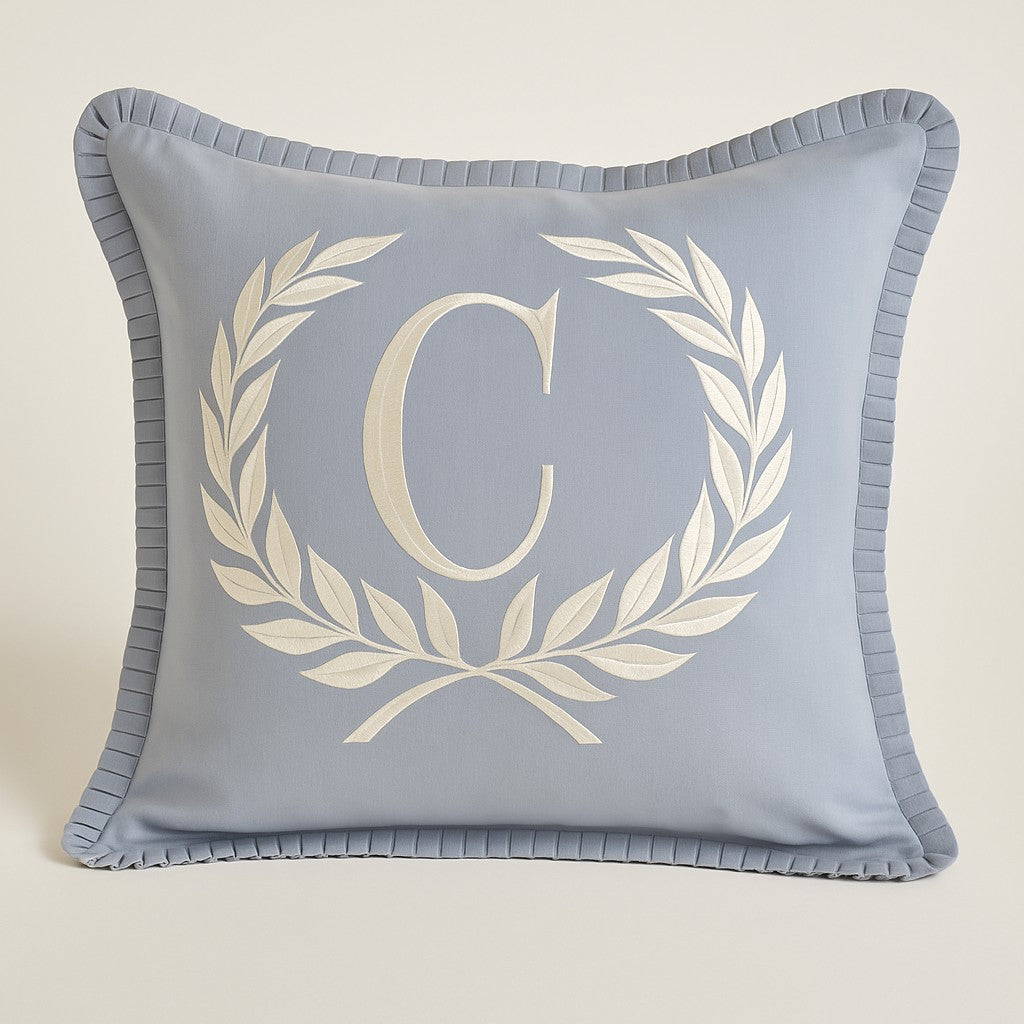 French Monogram C | Monogram Cushion Cover 50x50 cm – 100 % Natural Cotton