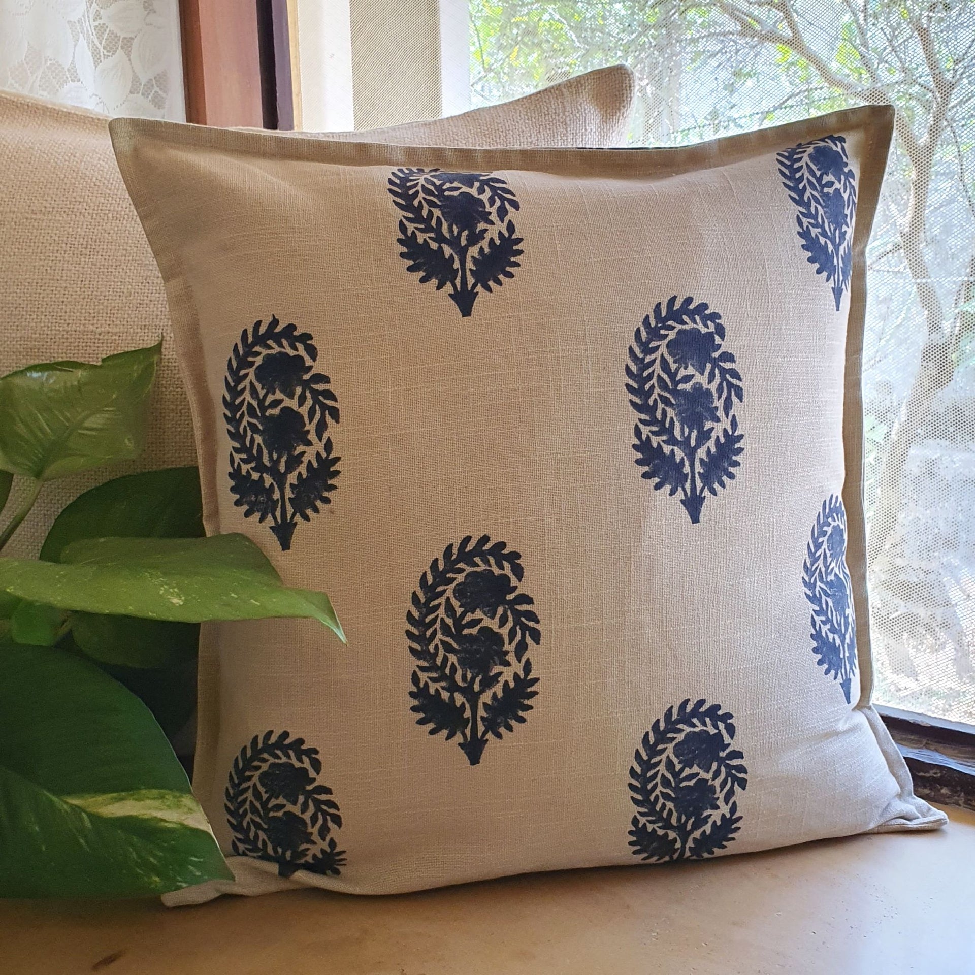 Mughal Aam Cushion Cover | Indian Cushion Covers 50×50 cm | 100% Cotton