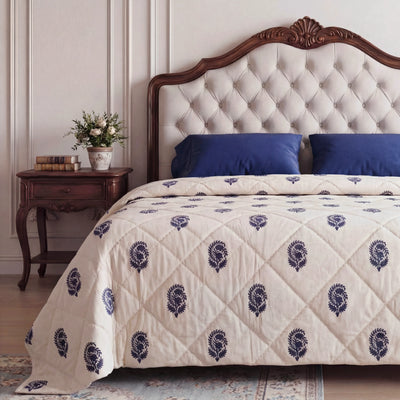 Mughal Aam Quilted Bedspread | 220x270 cm