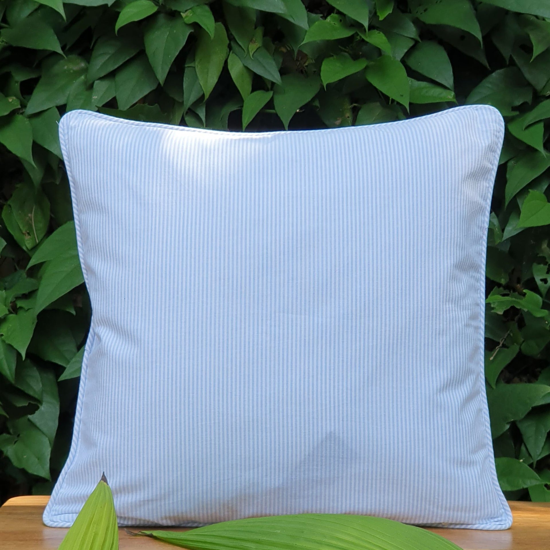 Serene Sky Pinstripe Cushion Cover | 50x50 cm