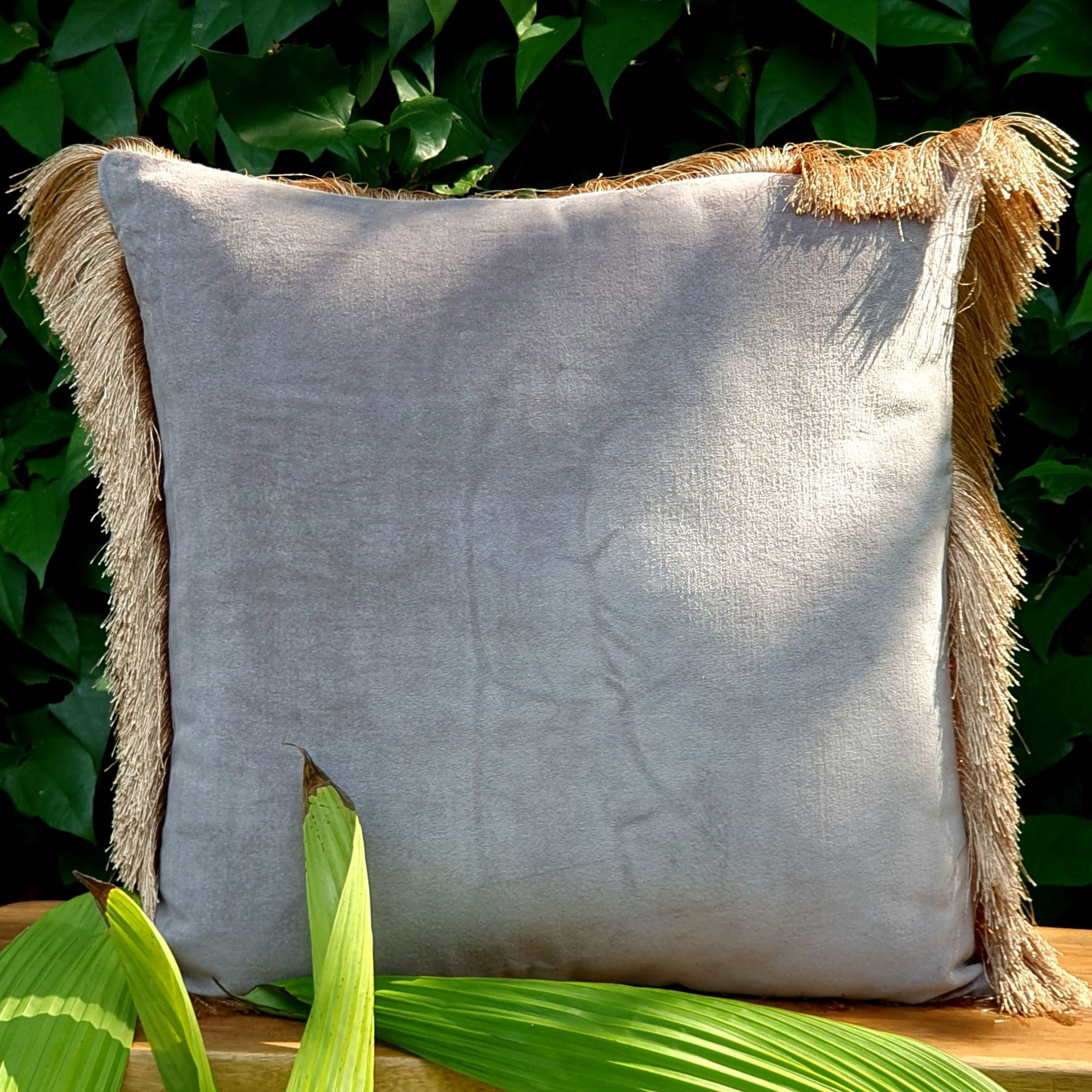 Silver Loom Velvet Cushion Cover | 50cm x 50cm