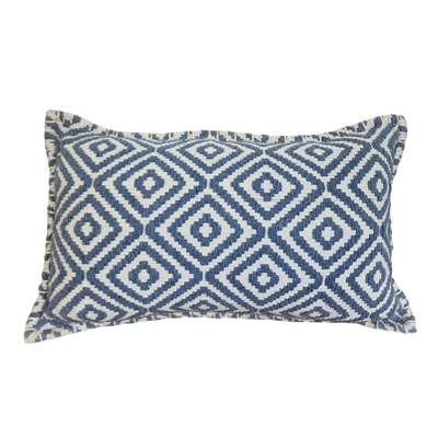 Sky Diamond Navy Lumbar Cushion Cover | 30x50 cm