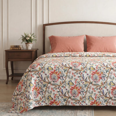 Spring Garden Kantha Bedspread | 220x270cm