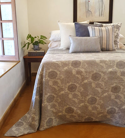 Sunflower Kantha Bedspread | 220cm x 270cm