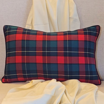 Lumbar Cushion Cover - Red Polo Checks