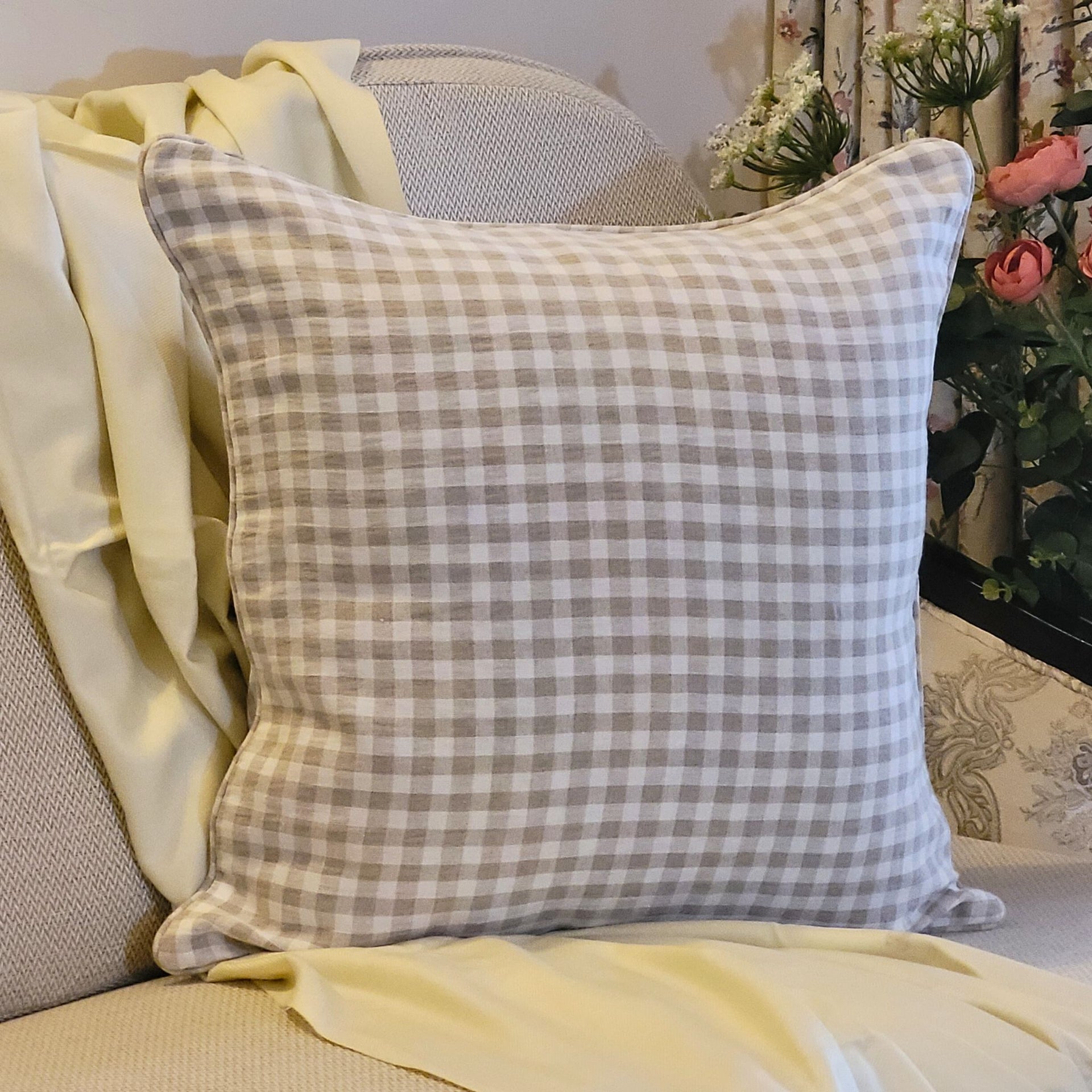 Sandstone Check - Cushion Cover