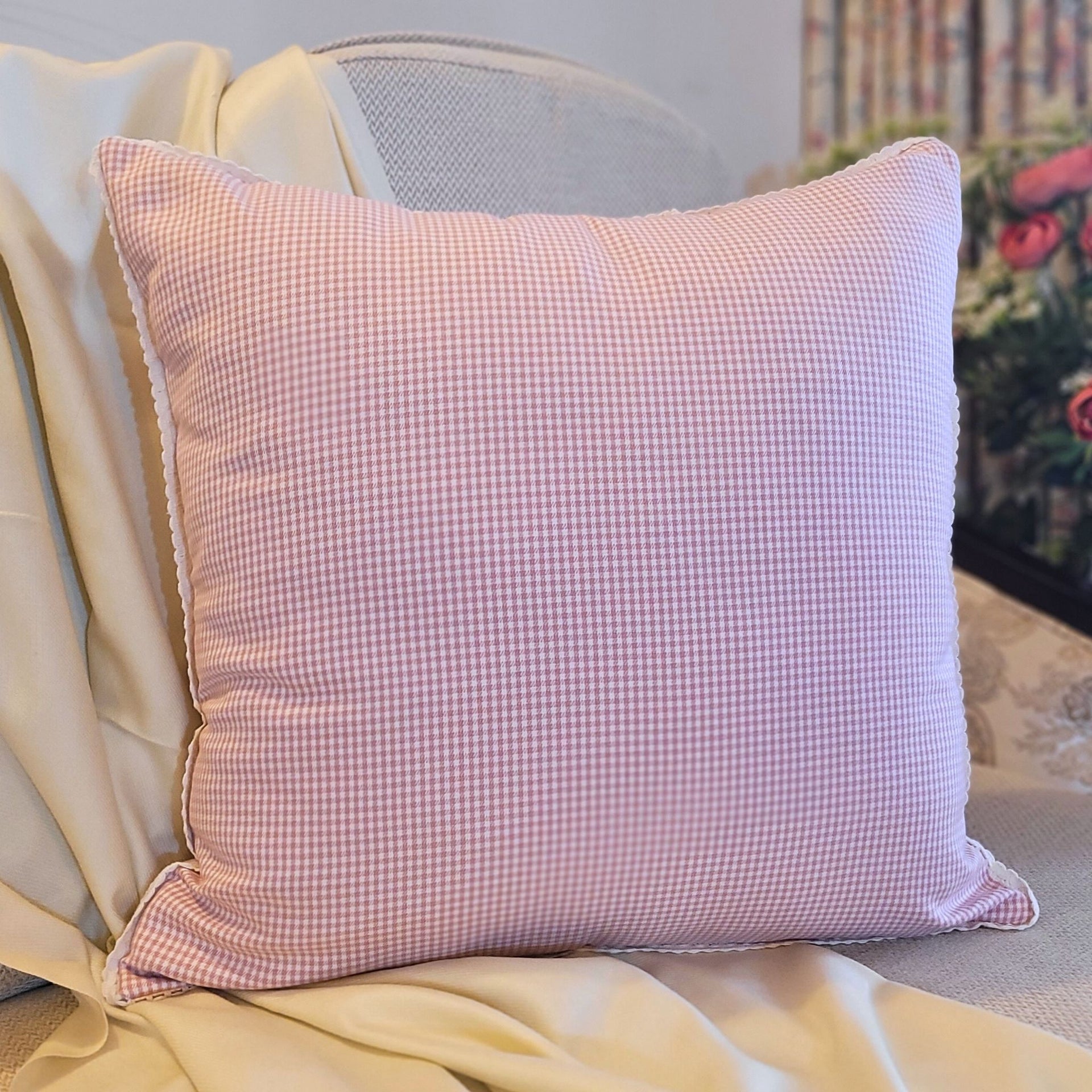 Pink Gingham - Cushion Cover