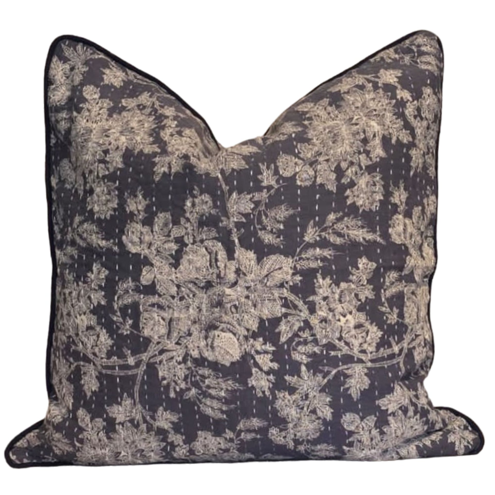 Vintage Charm Kantha Cushion Cover | 50cm x 50 cm