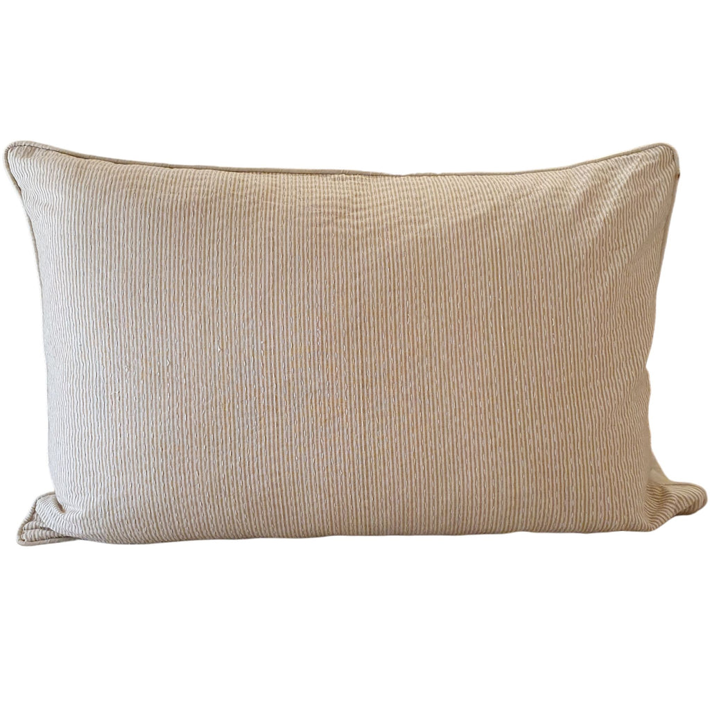 Belle Stripe Beige Kantha Pillowcase | 48cm x 73cm