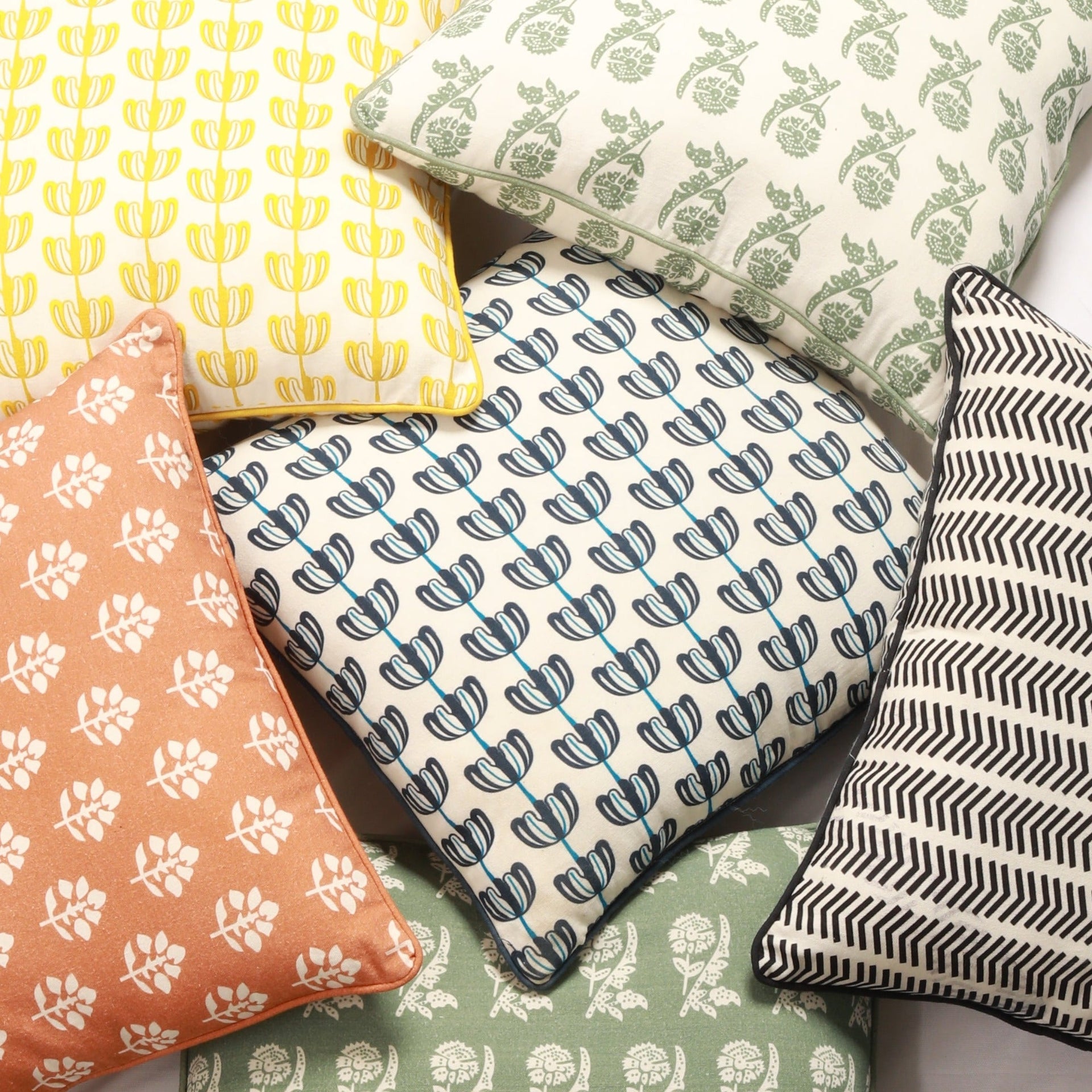 Yellow Garland Decorative Cushion Cover | 50cm x 50cm