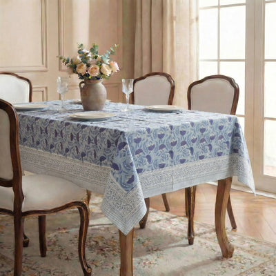 Jodhpur Blue Hand Block Printed Cotton Tablecloth