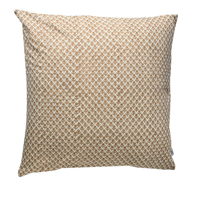 Kolka Beige Floral Decorative Cushion Cover | 60cm x 60cm Cotton Euro Sham