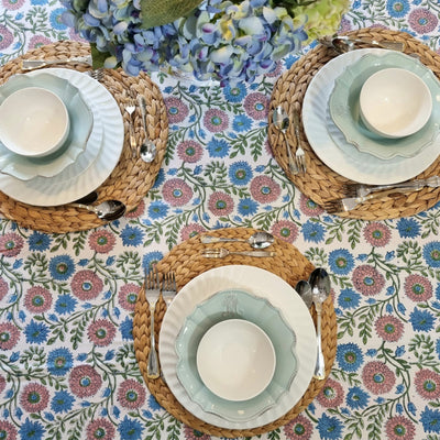 Kumudani Hand Block Printed Cotton Tablecloth