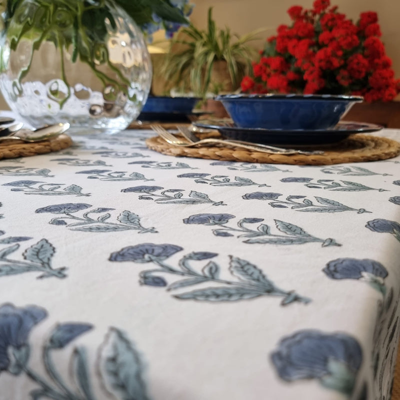 Kasani Block-Printed Tablecloth