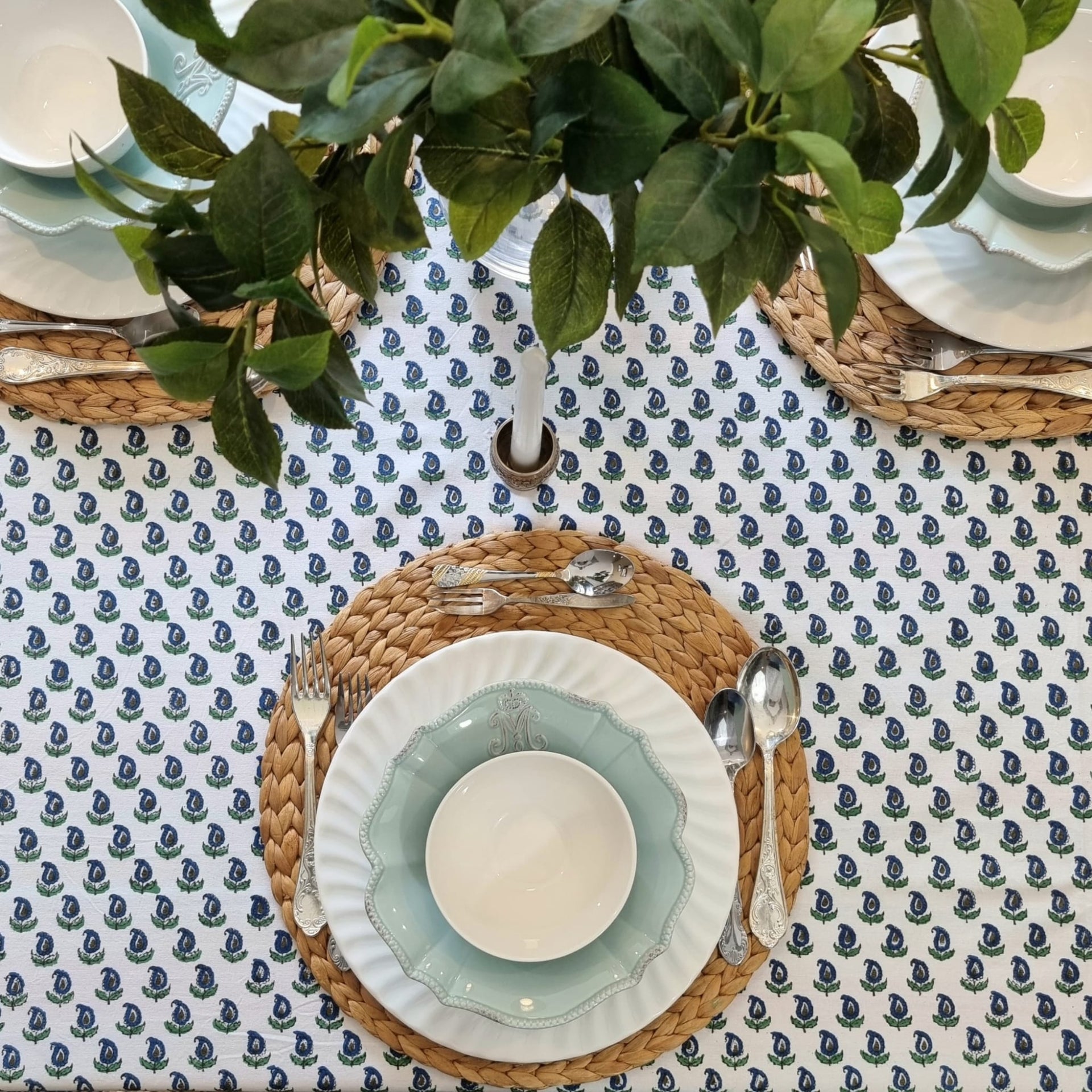 Kolka Block-Printed Tablecloth