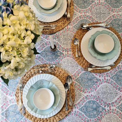 Garland Block-Printed Tablecloth