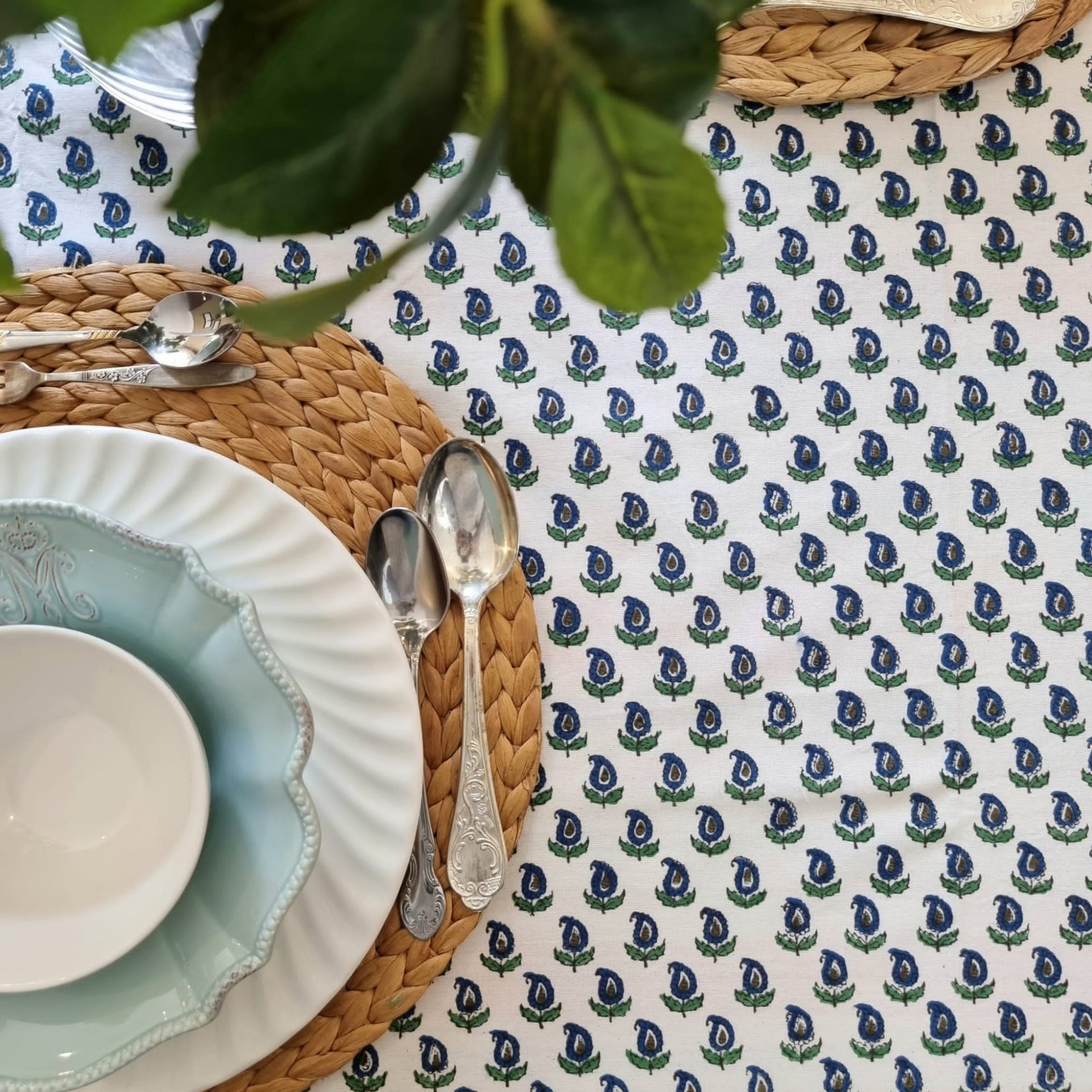 Kolka Block-Printed Tablecloth