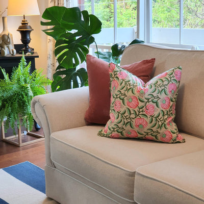 Beige Pomegranate Decorative Cushion | 50cm x 50cm