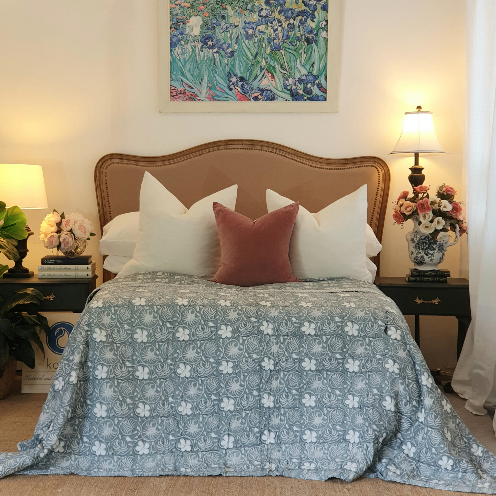 Winter Garden Reversible Quilt | Handmade 2-in-1 Cotton Bedspread